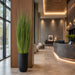 8'Hx20"W Wild Grass Artificial Plant w/Black Cement Planter -Light Green - WP0743-GR/LT