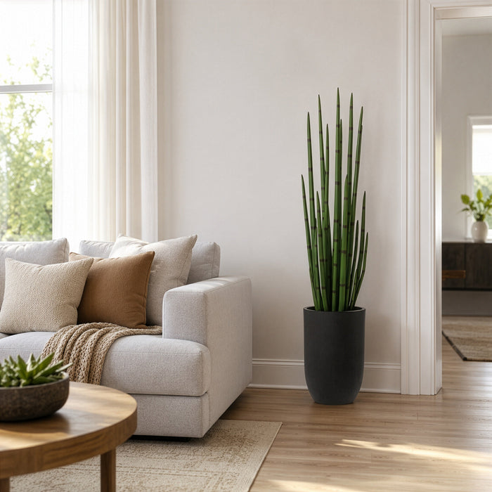 4'7"Hx11.5"W Sansevieria Snake Artificial Plant w/Cement Planter -Green - WP0750-GR