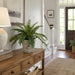 19" Boston Fern Leaf Silk Plant w/Cement Pot -Green - WP1042-GR