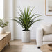 4'10" Dracaena Silk Plant w/Fiber Cement Planter -Green - WP7938-GR
