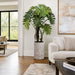 5'11" EVA Plume Split Leaf Artificial Plant w/Fiber Cement Planter -Green - WP7947-GR