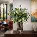 35"Hx36"W Eucalyptus & Driftwood Silk Plant w/Glass Vase -Green - WP8087-GR
