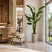 8' Silk Bird Of Paradise Palm Tree w/Cement Planter -Green - WP8206-GR