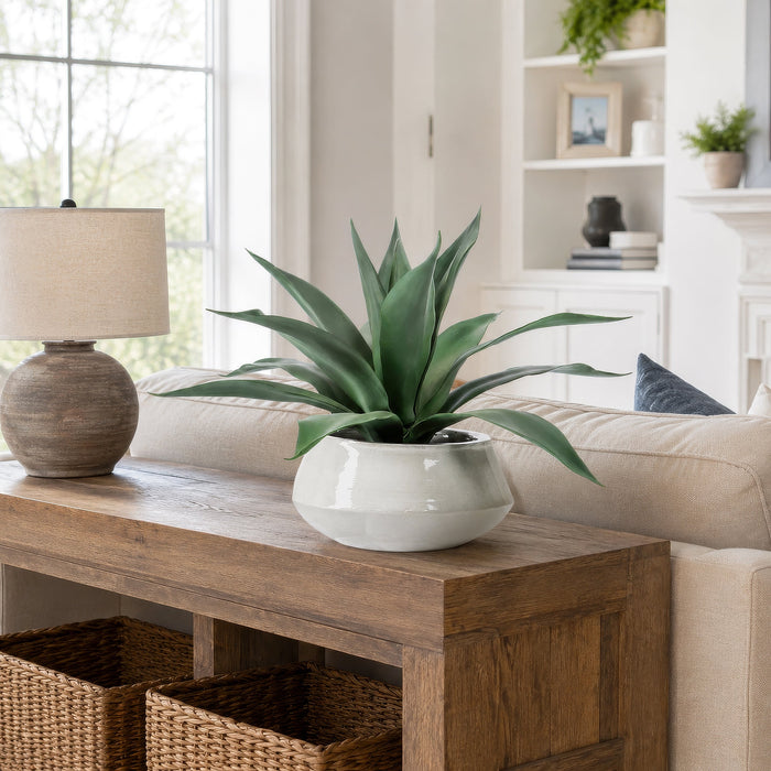 20.5"Hx32"W Artificial Agave Plant w/Planter -Green - WP9915-GR