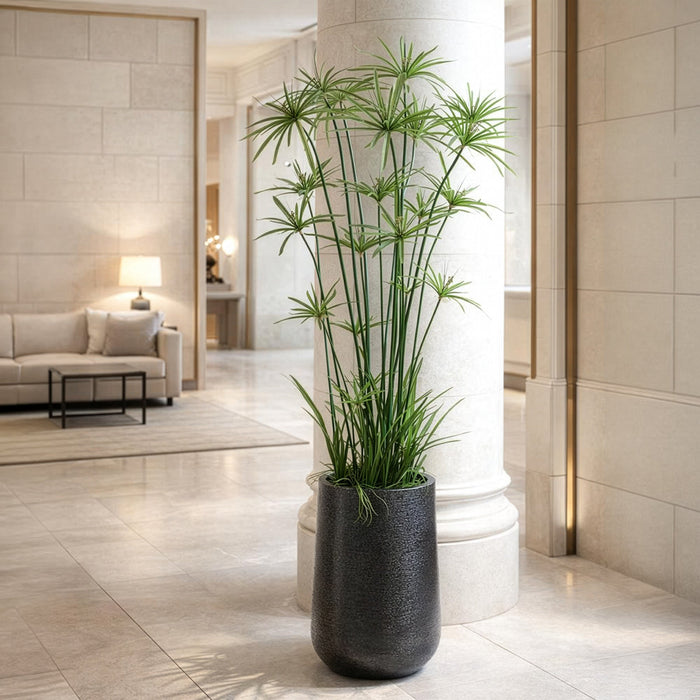 6'8" Artificial Papyrus Grass Plant w/Textured Planter -Green - WT0694-GR