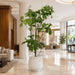 8'Hx48"W Fruiting Fig Leaf Artificial Tree w/Aluminum Planter -Green - WT0707-GR