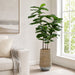6'8"Hx32"W Fiddle Leaf Fig Artificial Tree w/Cement Planter -Green - WT0712-GR