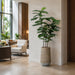 6'8"Hx32"W Fiddle Leaf Fig Artificial Tree w/Cement Planter -Green - WT0712-GR