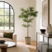 8'6"Hx48"W Shady Lady Olive Silk Tree w/Cement Planter -Green - WT0716-GR