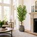 6'6"Hx36"W Silk Cotinus Tree w/Metal Pot -Green - WT0723-GR