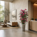 5'10"Hx32"W Bougainvillea Trellis Silk Flowering Tree w/Cement Planter -Beauty - WT0734-BT