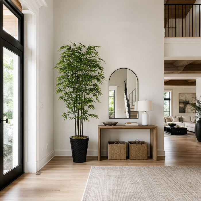 8' Bamboo Silk Tree w/Metal Container -Green - WT4445-GR