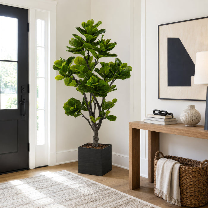 6' EVA Fiddle Leaf Fig Artificial Tree w/Container -Green - WT4513-