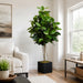 6'6" Rubber Leaf Silk Tree w/Bamboo Container -Green - WT4727-