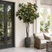 7' Magnolia Silk Tree w/Fiber Cement Planter -Green/Brown - WT4804-GR/BR