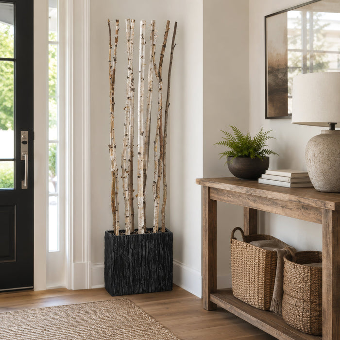 7'6" Birch Wood Artificial Divider w/Container -White - WT4913-WH