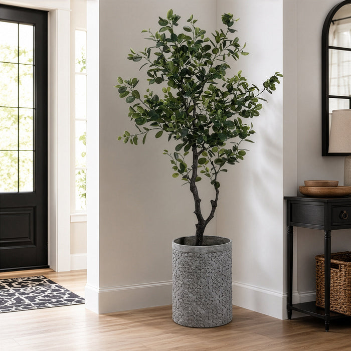 6'6" EVA Ficus Artificial Tree w/Cement Planter -Green - WT4923-GR