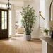 6' Mini Leaf Silk Plant w/Cement Planter -Green - WT4995-GR