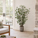 5' Mini Leaf Silk Plant w/Cement Planter -Green - WT4996-GR