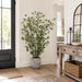 5' Mini Leaf Silk Plant w/Cement Planter -Green - WT4996-GR