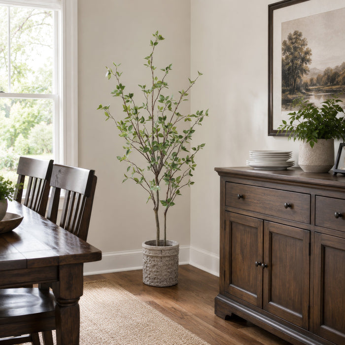 5' Cornus Silk Tree w/Terra Cotta Planter -Green - WT4998-GR