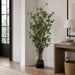 5' Mini Leaf Silk Plant w/Cylinder Glass Vase -Green - WT4999-GR