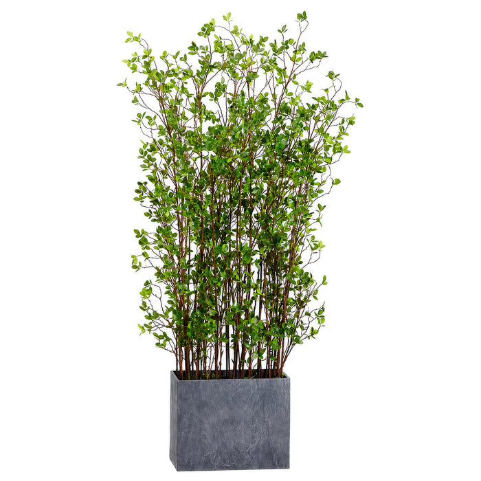6' Mini Leaf Silk Plant Wall Divider w/Planter -Green - WT5000-GR
