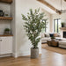 5' Eucalyptus Silk Tree w/Cement Planter -Green - WT5006-GR