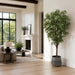 8'6" Eucalyptus Silk Tree w/Tin Planter -Green - WT5041-GR