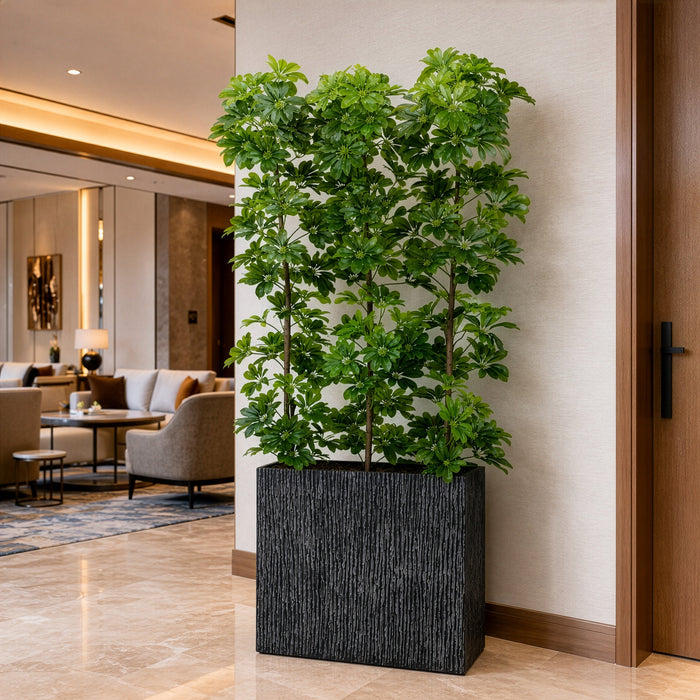 6'6" EVA Schefflera Wall Divider Artificial Tree w/Container -Green - WT5047-GR