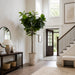 10' Silk Fiddle Leaf Fig Tree w/Cement Planter -Green - WT5107-GR