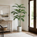 6'1" Silk Areca Palm Tree w/White Planter -Green/White - WT5521-GR/WH