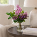 15"Hx13"W Lilac Silk Flower Arrangement w/Glass Vase -2 Tone Lilac - WZ0154-LL/TT