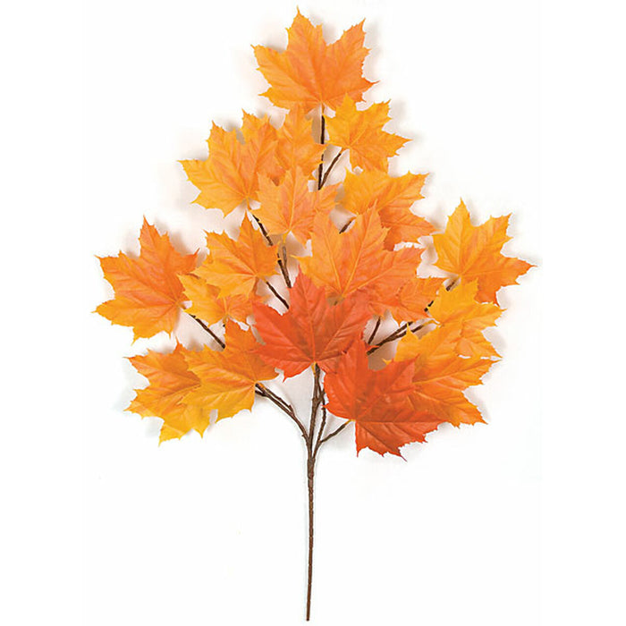 33" Artificial Sugar Maple Branch Stem -Red/Orange (pack of 12) - P005RO