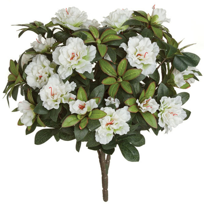 15" Silk Azalea Flower Bush -White (Pack of 6) - P0261