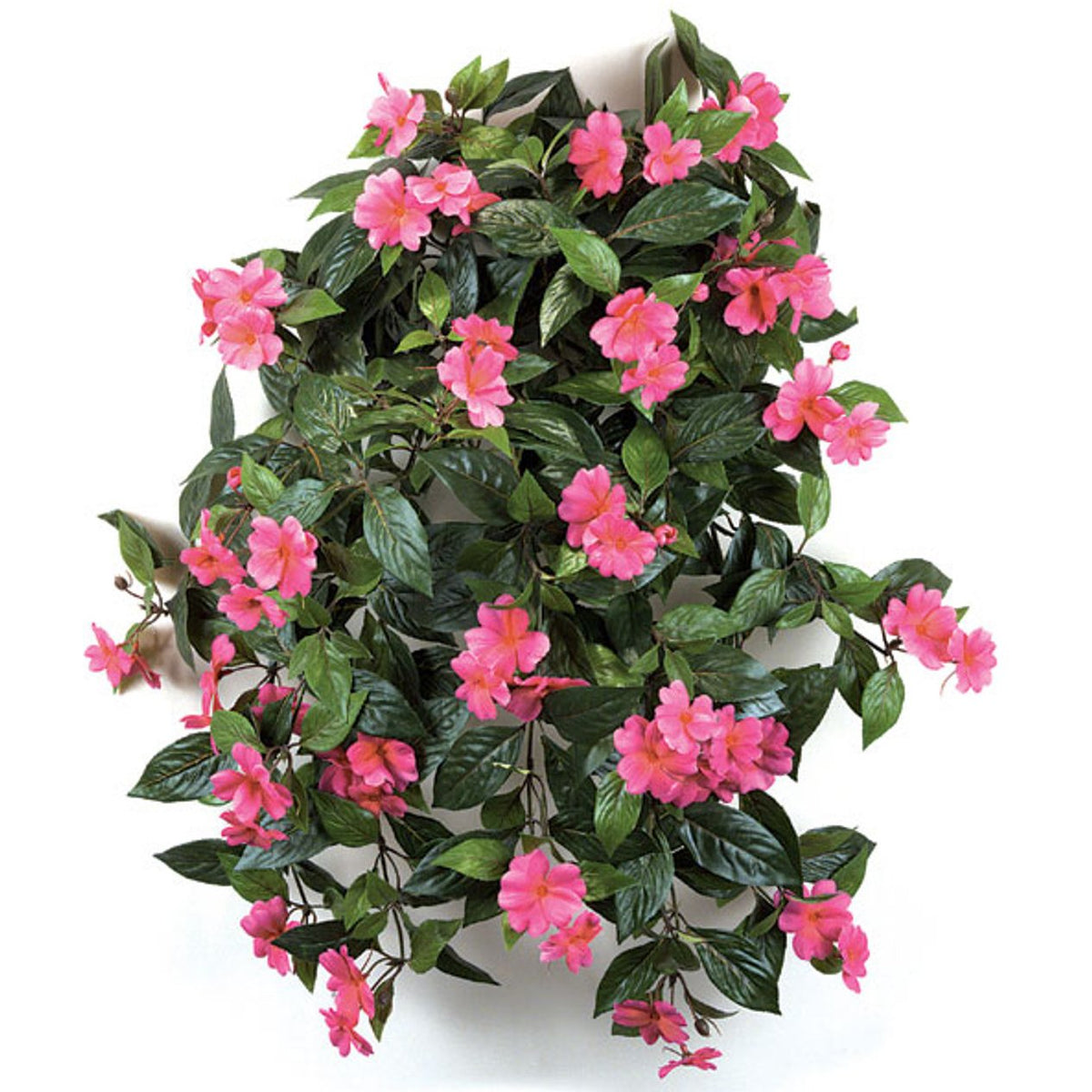 27" Hanging Silk Impatiens Flower Bush Fuchsia Impatiens Flowers