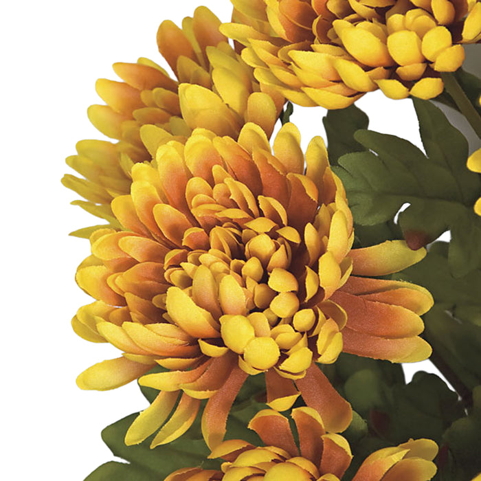 23" IFR Artificial Mum Flower Bush -Yellow/Brown (Pack of 6) - PR-100096
