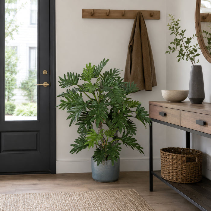 40" Selloum Philodendron Silk Plant w/Pot -Green - P110020