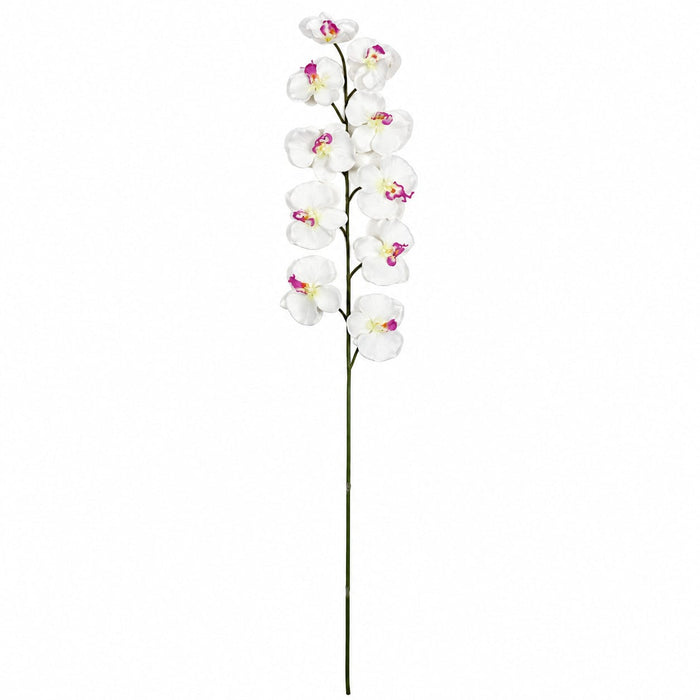39" Butterfly Orchid Silk Flower Stem -White (Pack of 12) - P-110330