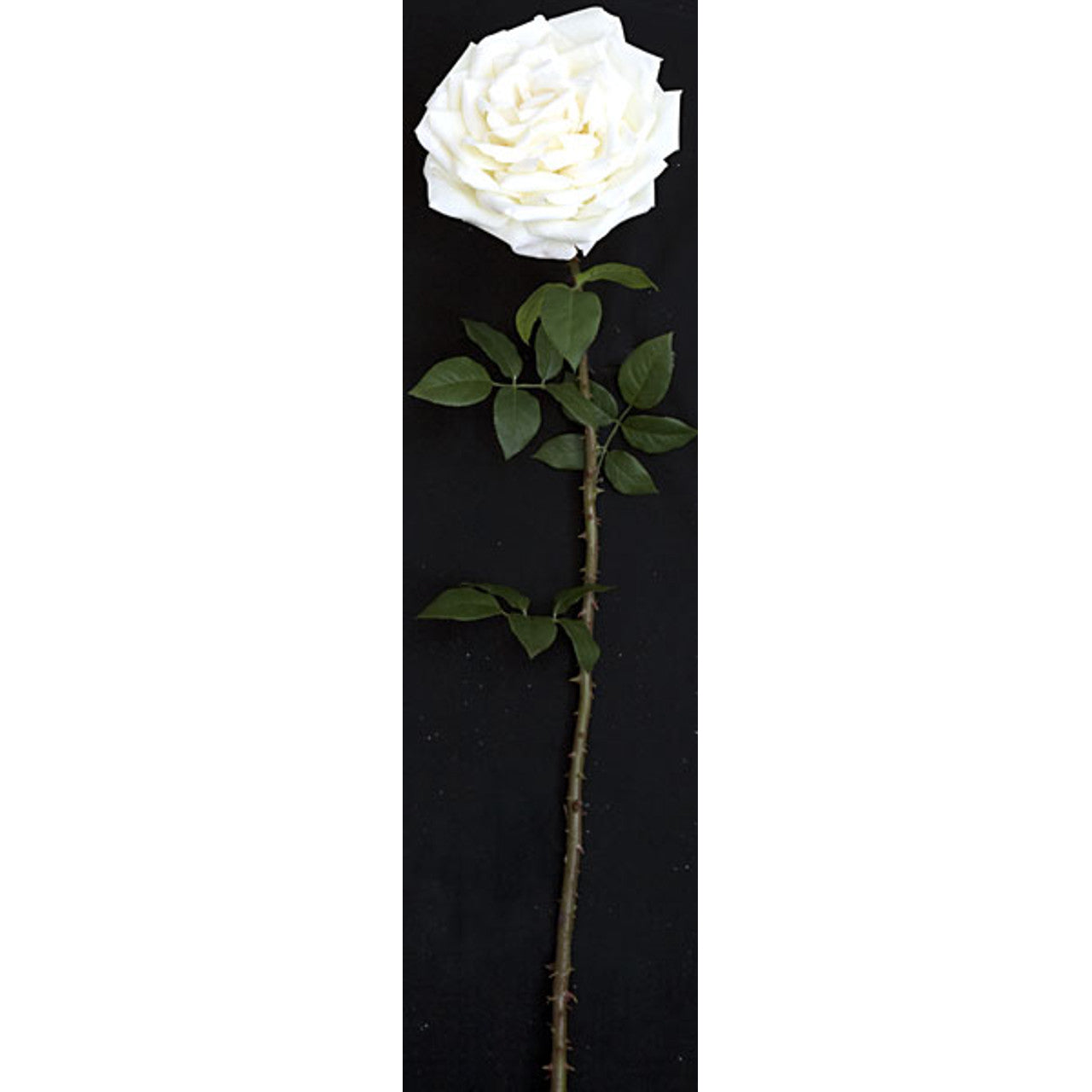 45" Silk Poinsettia Velvet Flower Stem -White (pack of 6) - P-110560