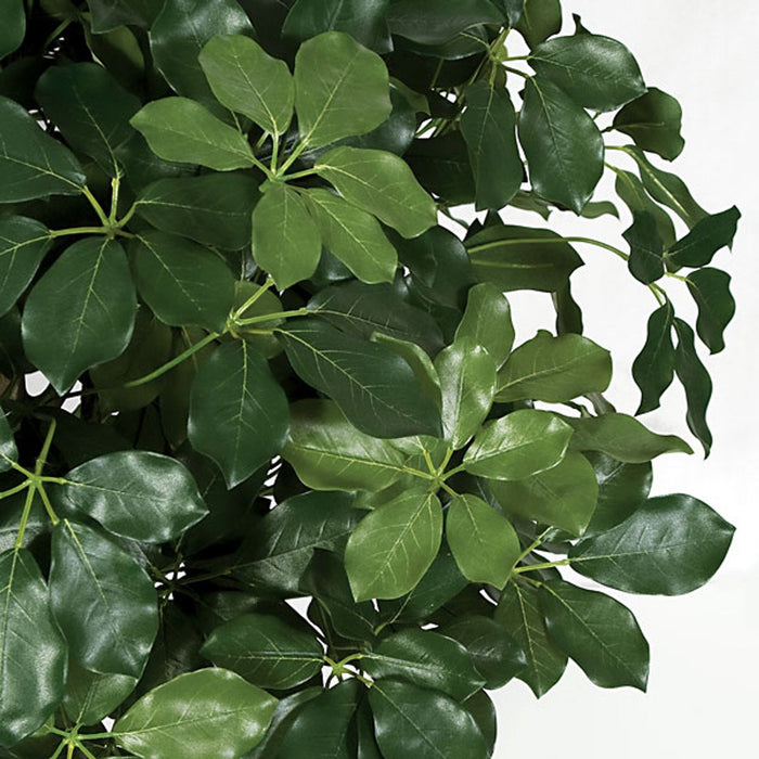 45"Hx35"W Artificial Schefflera Leaf Ball-Shaped Artificial Topiary Tree w/Pot -Green - P111360