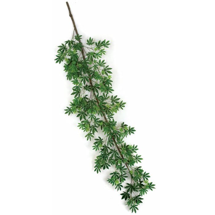 72" Hanging Silk Japanese Maple Leaf Branch Stem -2 Tone Green (Pack of 4) - P130370
