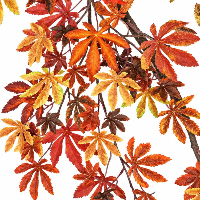72" Hanging Silk Japanese Maple Leaf Branch Stem -Rust/Brown (Pack of 4) - P130375
