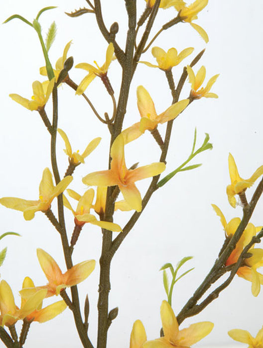 36" Silk Forsythia Blossom Flower Stem -Yellow (Pack of 12) - P132500