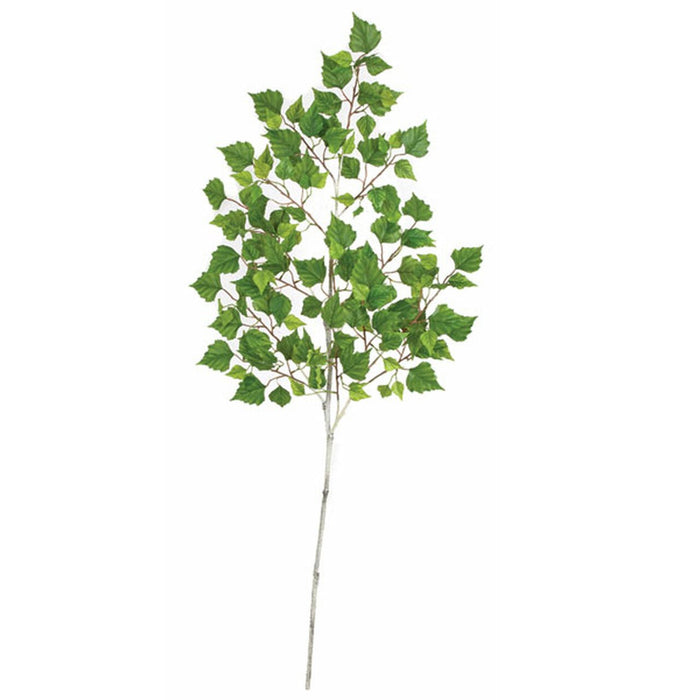 52" Silk Birch Leaf Stem -2 Tone Green (pack of 6) - P150150