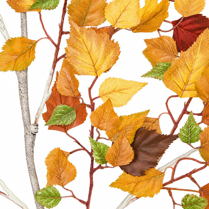 52" Silk Birch Leaf Stem -Yellow/Brown (Pack of 6) - P150156