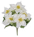 18" Velvet Poinsettia Artificial Flower Bush -White (Pack of 6) - P150240