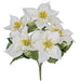 18" Velvet Poinsettia Artificial Flower Bush -White (Pack of 6) - P150240