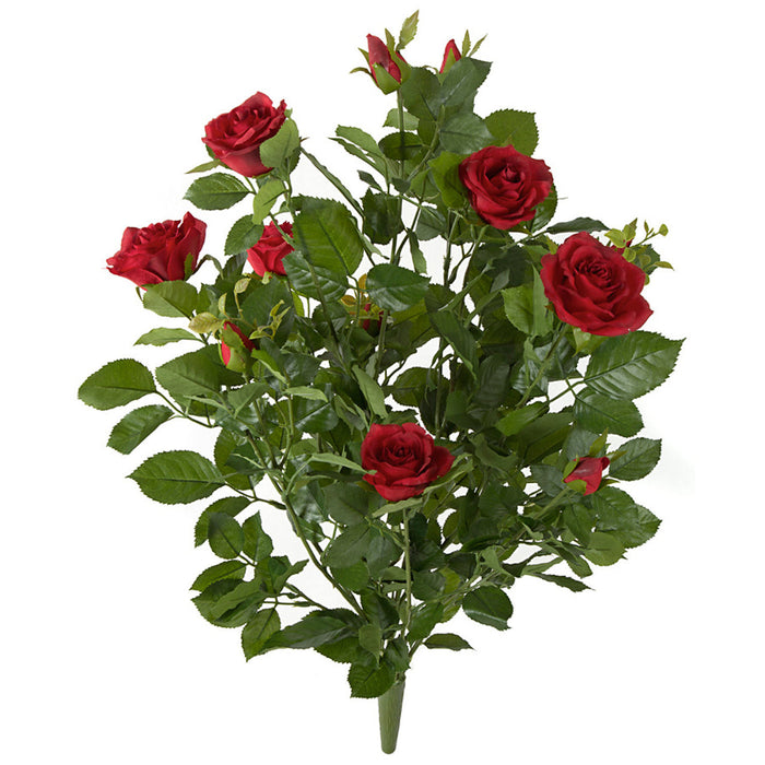 26" Rose Silk Flower Bush -Red (Pack of 4) - P-170040
