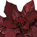 20" Glittered & Metallic Silk Poinsettia Flower Stem -Burgundy/Wine (Pack of 24) - P-170145